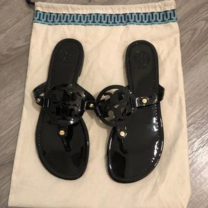 Tory Burch Miller 9.5 Black Patent Leather